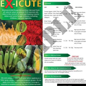 Ex icute bioinsecticide fungicide sanitiser